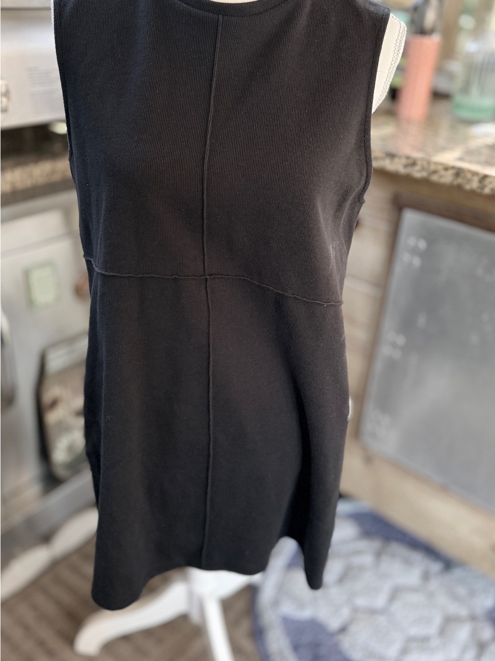 Zara Black Sleeveless Shift Dress‎